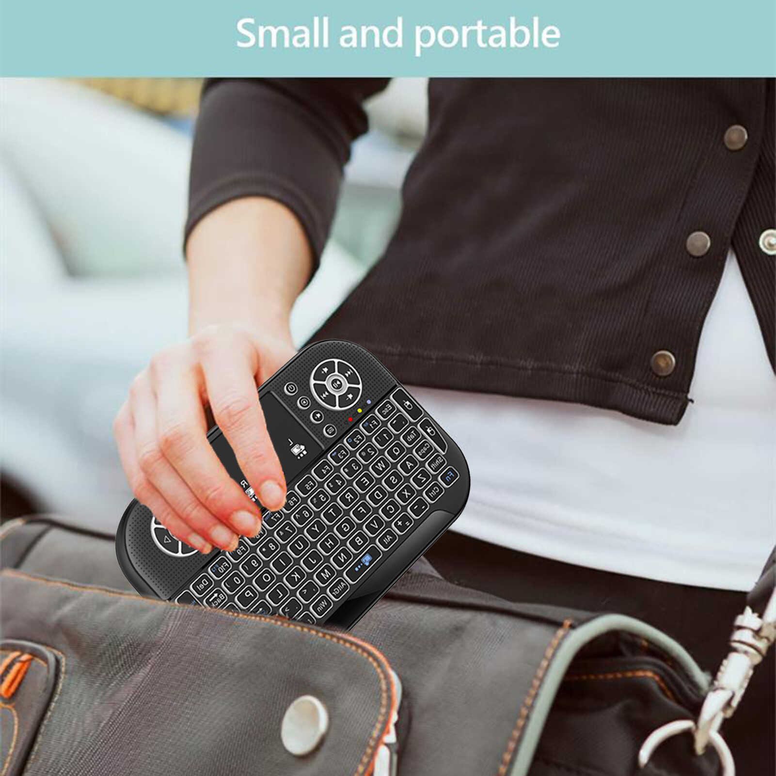 Bàn Phím Mini A8 Bàn Phím Mini Không Dây Tương Thích Bluetooth 2.4G Có Đèn Nền Cảm Ứng Với Bàn Di Chuột Cho TV Box Thông Minh Bàn Phím Cầm Tay Thoải Mái