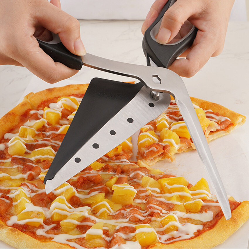 Dụng Cụ Làm Bánh Xẻng Pizza Đa Năng Bằng Thép Không Gỉ Có Thể Tháo Rời Hai Trong Một