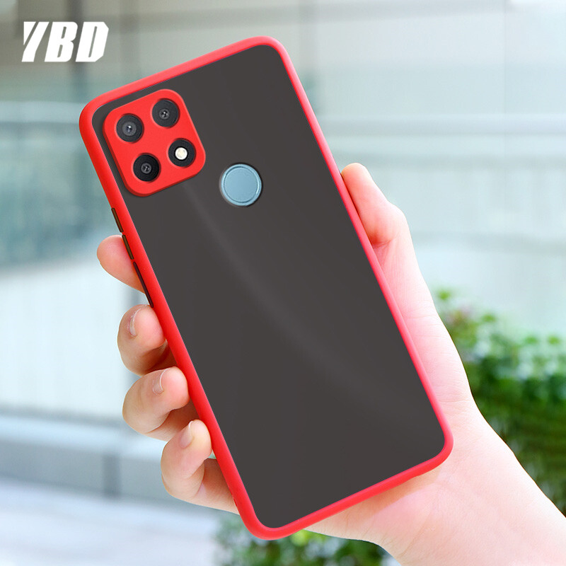 YBD Precision camera protection case For Oppo A15 2020 A15S Casing multiple colour Matte Hard PC Back Cover Shockproof Phone Case