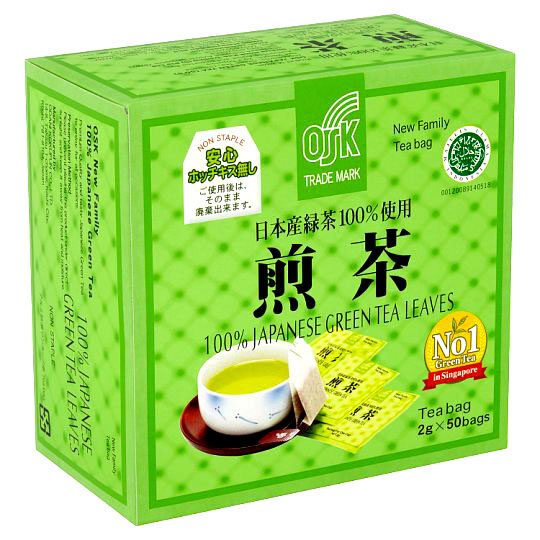 OSK JAPANESE GREEN TEA LEAVES 日本煎茶【2g x 50's x 1 Box】(HALAL) Jasmine