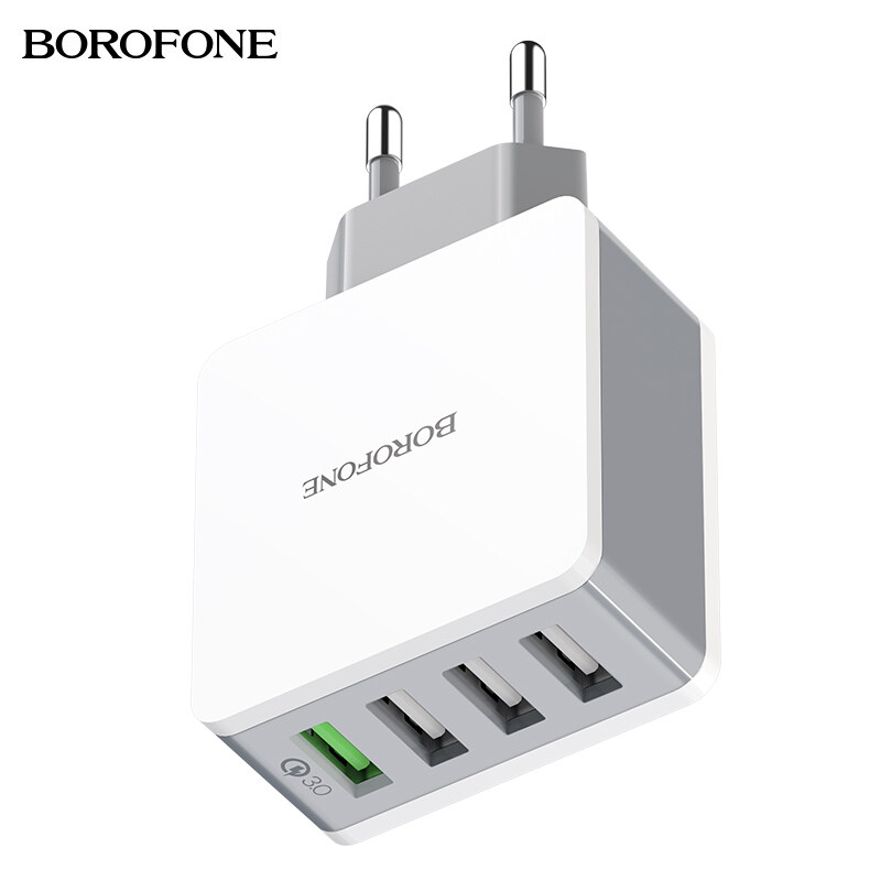 HOCO Borofone BA43A EU Plug Quick Charger 3.0 USB Wall Charger  18W 4 USB Ports Fast Charger for Samsung Huawei Xiaomi OPPO