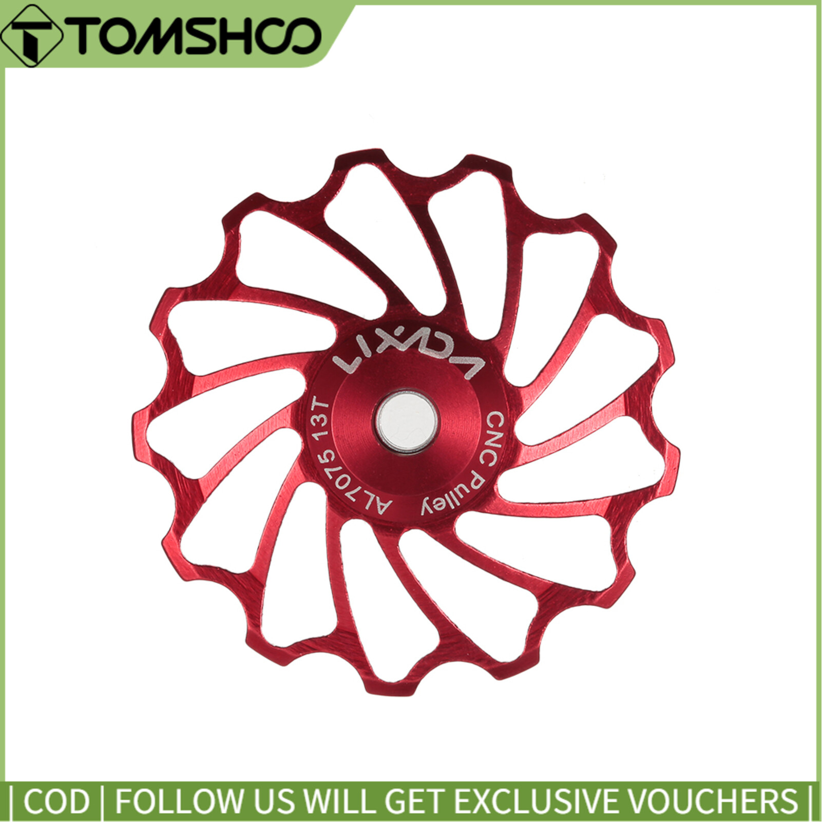 Topp Cycling MTB Road Bike Ceramic Pulley 7075 Aluminum Alloy Rear Derailleur 13T Guide Cycling Ceramics Bearing Jockey Wheel