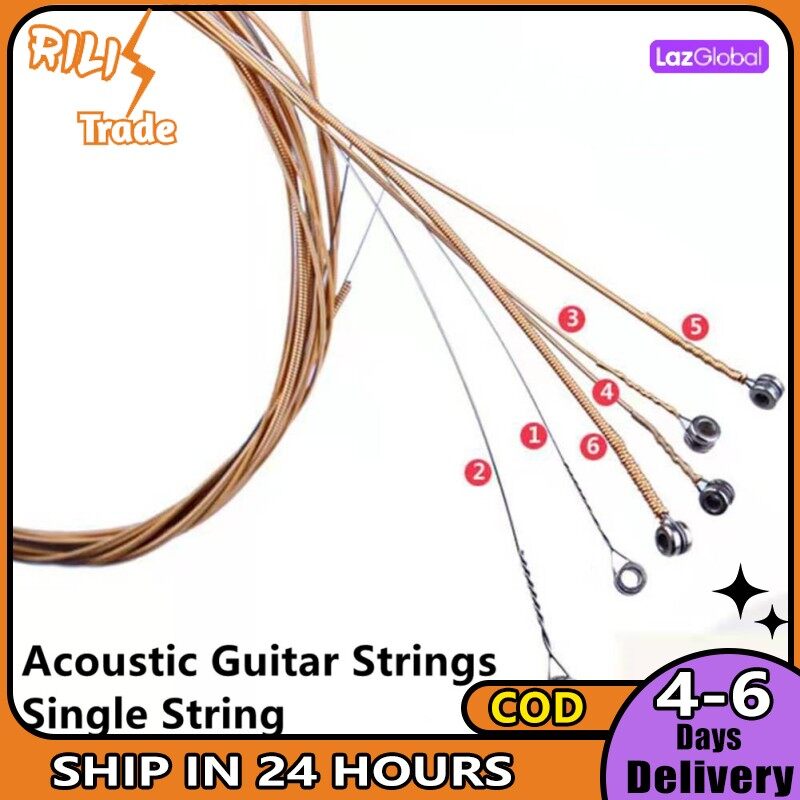 Acoustic Guitar Strings E-1st B-2nd G-3rd D-4th A-5th E-6th Single String Stainless Steel Wire Guitar Replacement Parts