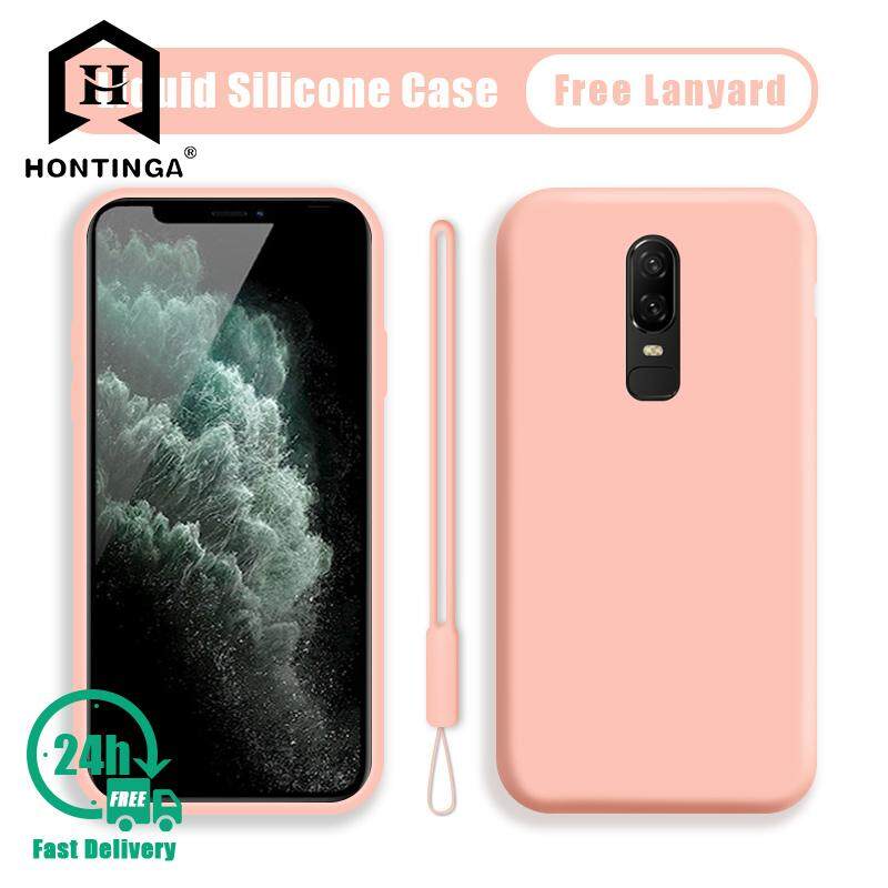 Hontinga Casing For OnePlus Case Original Liquid Silicone Case Soft Slim  Cover One Plus Cases Coque Funda Shockproof Casing Back Cover