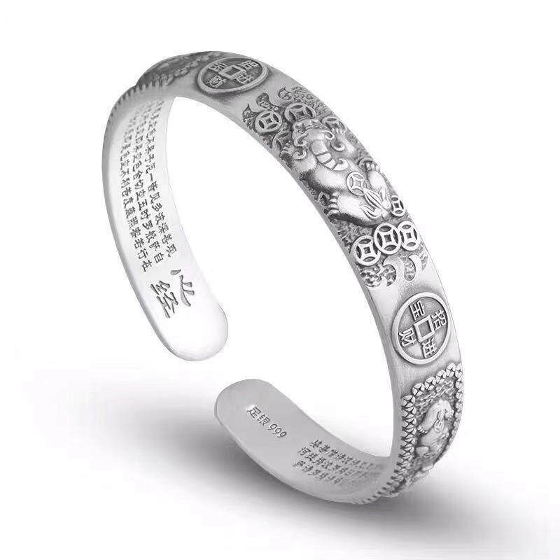Bùa Hộ Mệnh Tỳ Hưu Thần Thú May Mắn Cổ Điển Phong Cách Trung Quốc Thời Trang Mới Cho Nam Vòng Tay Mở Quà Tặng Trang Sức Đeo Tay Dễ Phối Đồ Tiệc Tùng Thường Ngày Hàng Ngày Cho Nam
