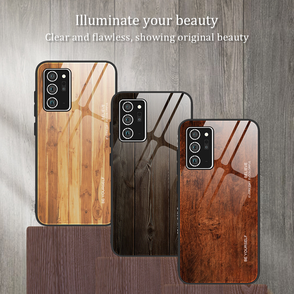 Wood Grain Phone Case for Samsung Galaxy Note 20 Ultra Tempered Glass ...