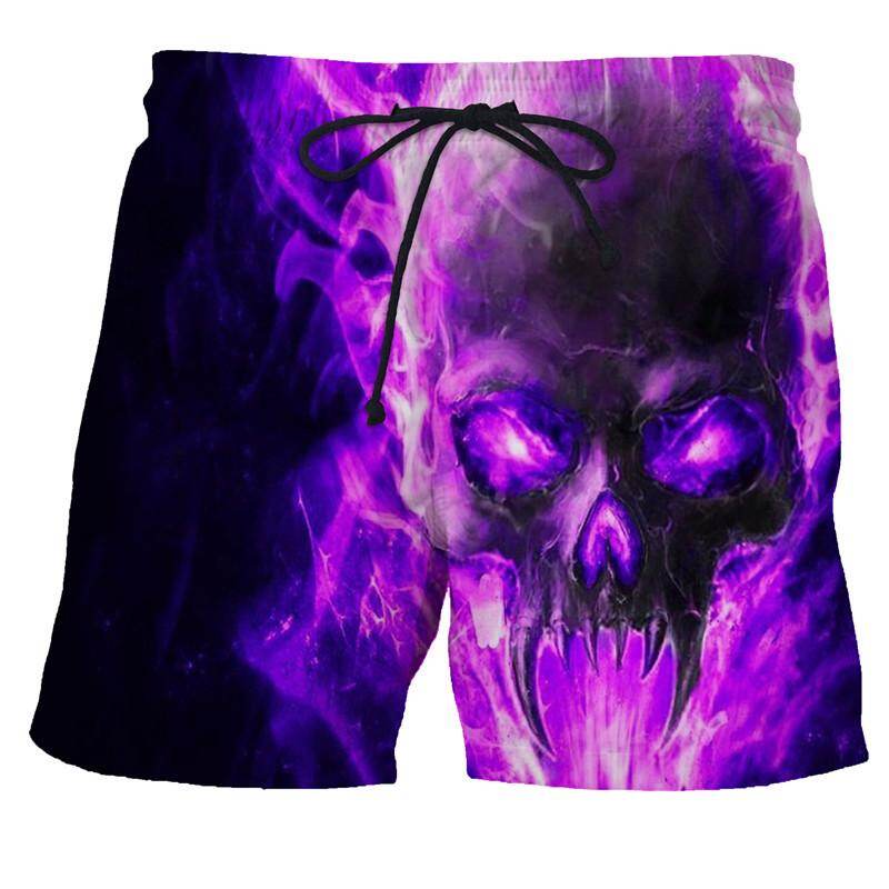 3 Skulls Canvas Shorts Black main image 1