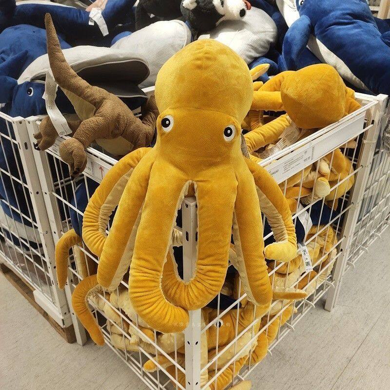 IKEA Octopus Throwing Pillow Plush Toy Doll Same Big headed Octopus Doll Blovonger Female Gift