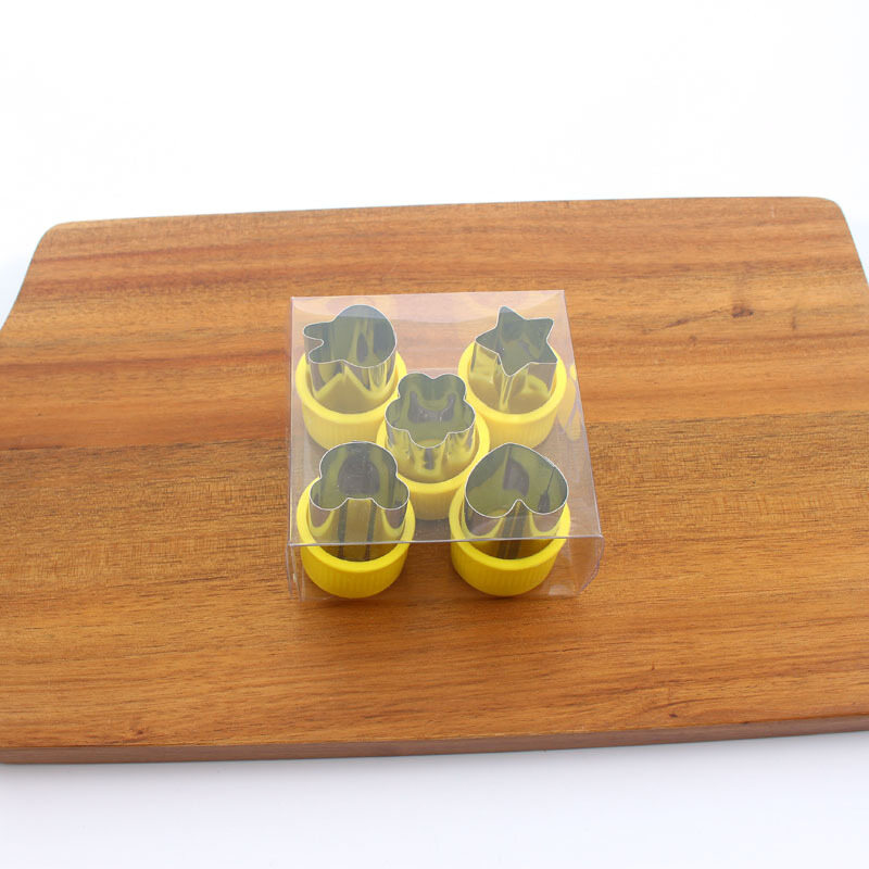 Polocat 5pcs Vegetable Cutter Set Shape Flower Cookie Cutter Food Fruit Cookie Cutter Mold for Kids