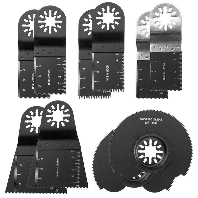 10pc Oscillating Multi Tool Saw Blades Set Carbide Blade Metal For Dewalt Makita Easy to install Vibrating saw blade Oscillating saw blade