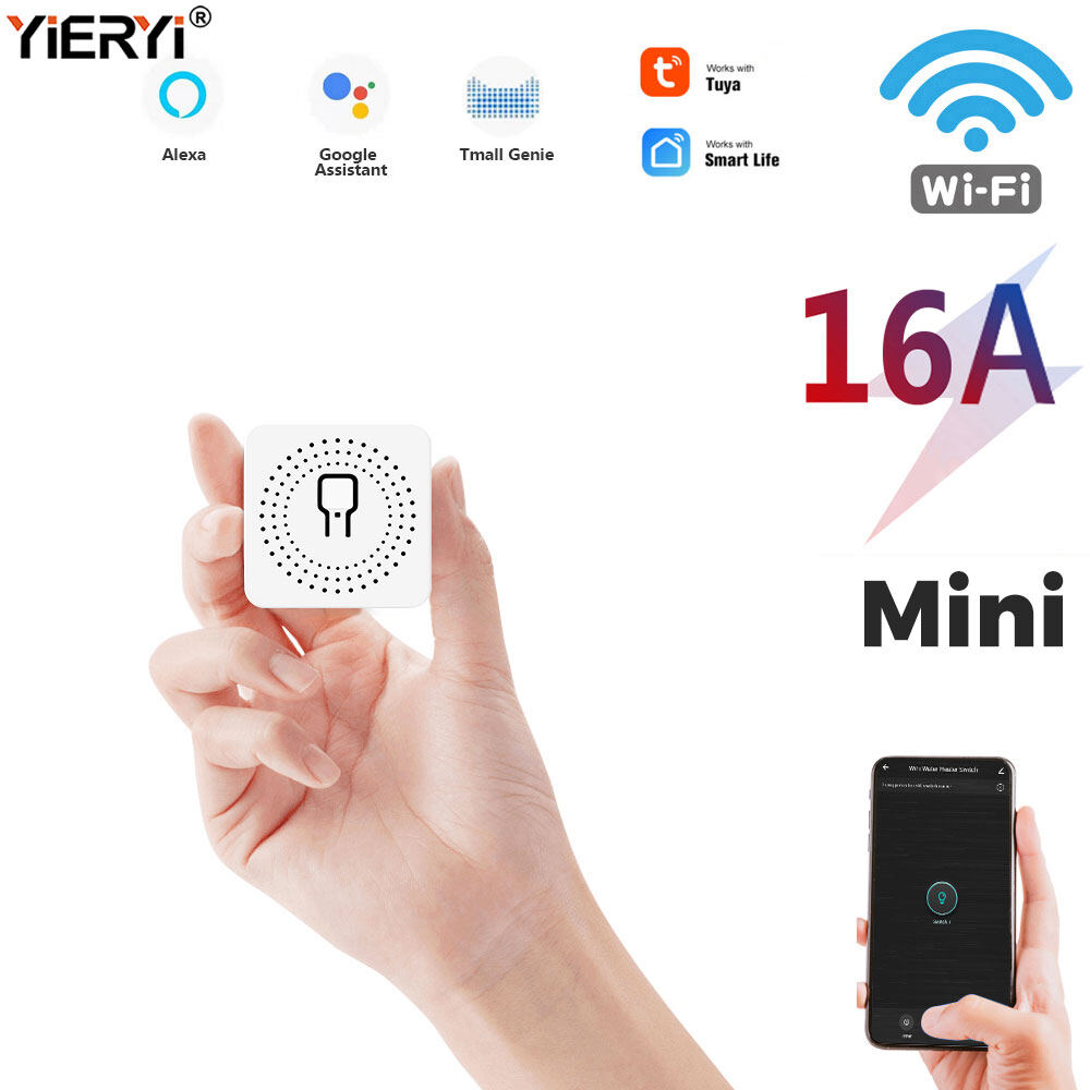 16A Mini Smart Wifi DIY Switch Supports 2 Way Control, Smart Home Automation Module, Works with Alexa Google Home Smart Life App