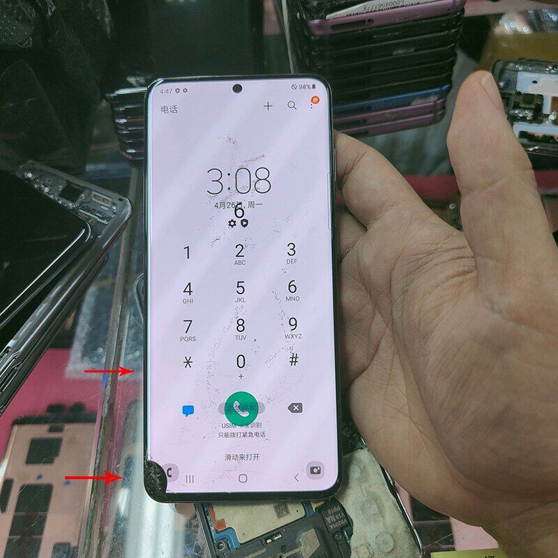 Bluesky broken glass practice lcd for samsung galaxy s20 s20 plus lcd g980 g985 with frame touch work for samsung s20 ultra broken lcd