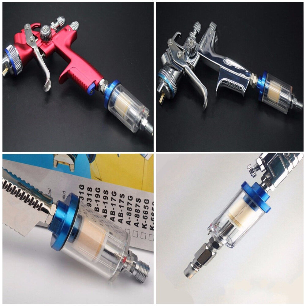 In Line Oil Water Separator Filter Seperator 1/4  Air Brush Compressor Tool Trap