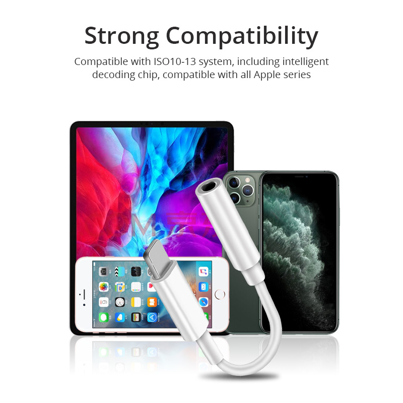 FONKEN Cáp Chuyển Đổi Đầu Nối 3.5Mm Bluetooth Lightning Sang Giắc Cắm Tai Nghe Aux 3.5Mm Bộ Chuyển Đổi Âm Thanh Cho iPhone 7/7Plus/X/ 11Pro/ XS