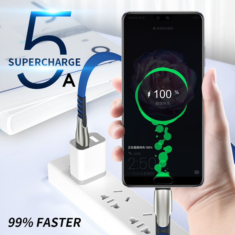 Cáp sạc nhanh vaorlo 5A cho iPhone, cáp Lightning & Micro USB & Cáp đồng bộ dữ liệu loại C cho Huawei Xiaomi Redmi, cáp sạcsamsung cho Bộ sạc Iphone