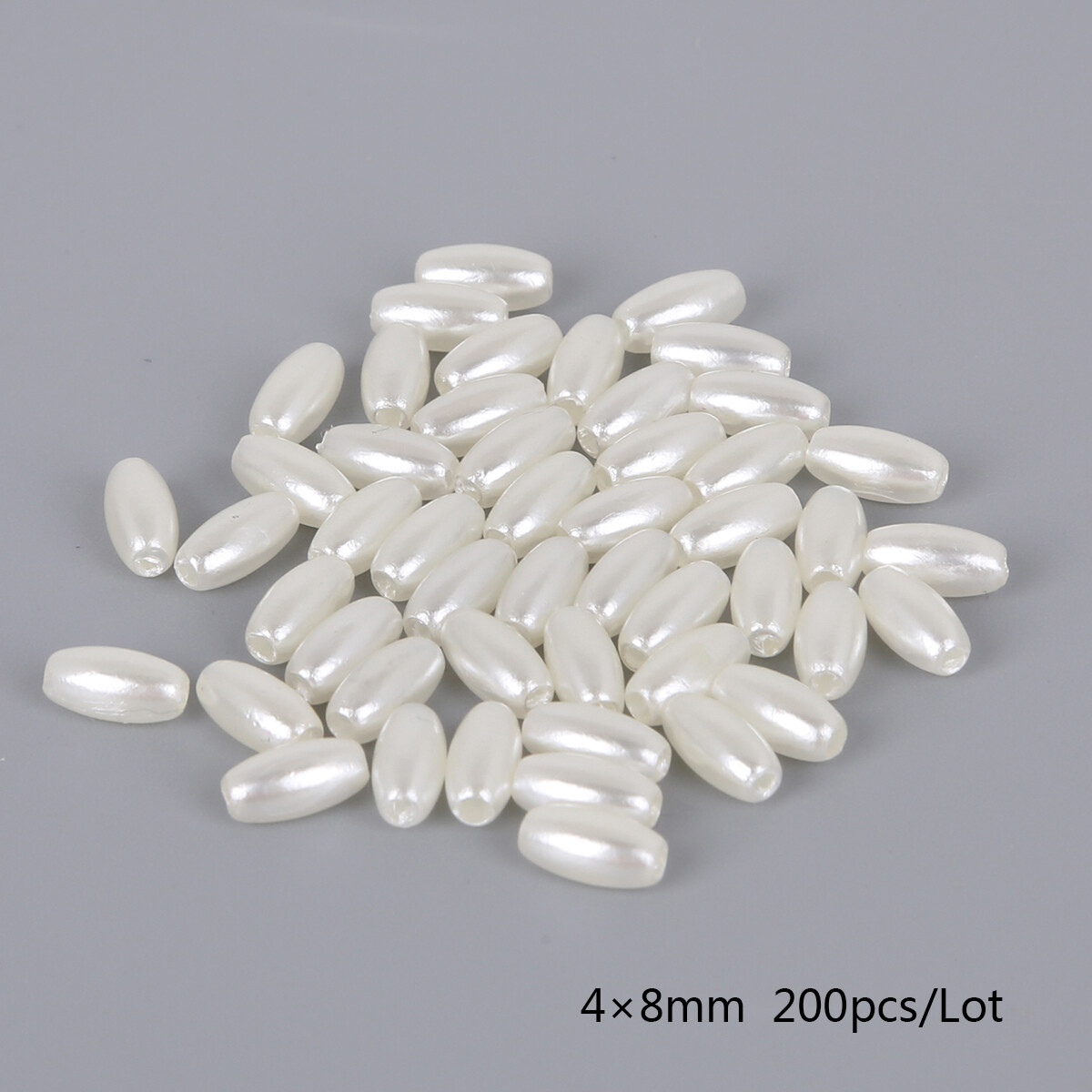 New White Ivory ABS Imitation Pearl Beads Oval Pearl Plastic Loose Spacer Beads for Jewelry Making Findings DIY