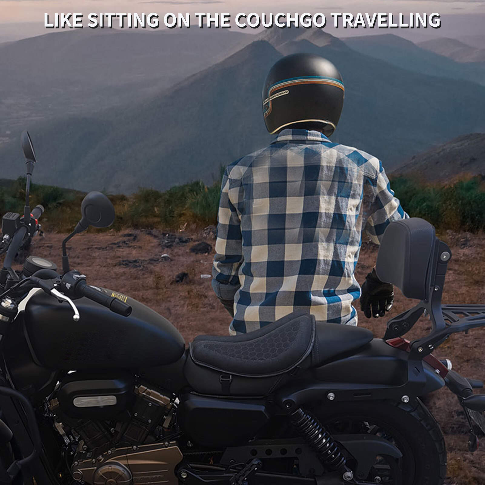 Universal 3D Motorcycle Shock-absorbing Cushion Breathable Seat Protector Thickened Motorcycle Seat Pad Petal Upgraded Air Duct Cooling Down For Comfortable Travel