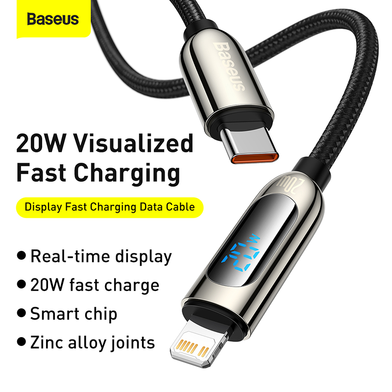 Cáp Baseus PD 20W USB C, Cho iPhone 12 11 Pro Max Xs X Sạc Nhanh USB Loại C Dây Cáp Dữ Liệu Mini Air Cho iPhone iPad