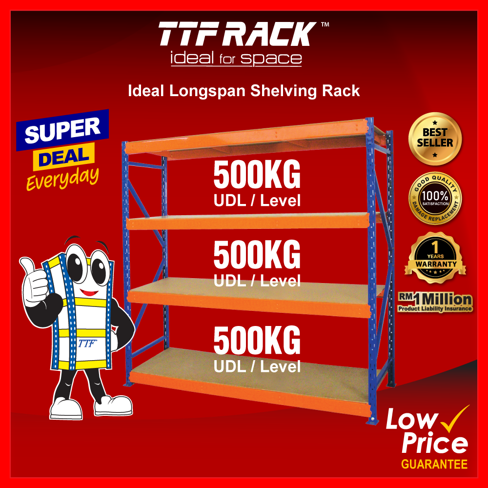 TTF RACK ™️ Ideal Longspan (IHB) 12mm HDF (H)180210cm Shelving Rack 4