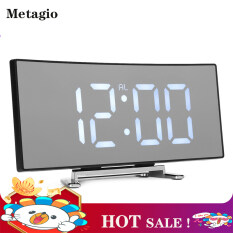 【HOT】Metagio 1 Cái Đồng Hồ Báo Thức Kỹ Thuật Số LED Gương Hiển Thị Nhiệt Độ Bảng USB Cho Phòng Ngủ