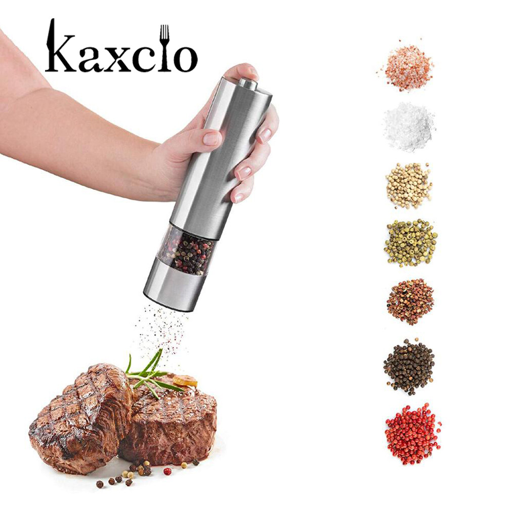 Kaxcio Stainless Steel Portable Electric Pepper Spice Grinder Muller