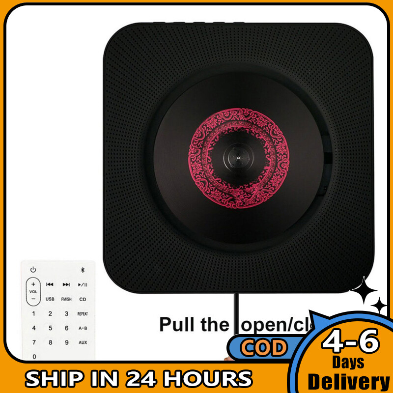 Wall Mountable CD Player Portable Bluetooth Music Player with Remote Control
