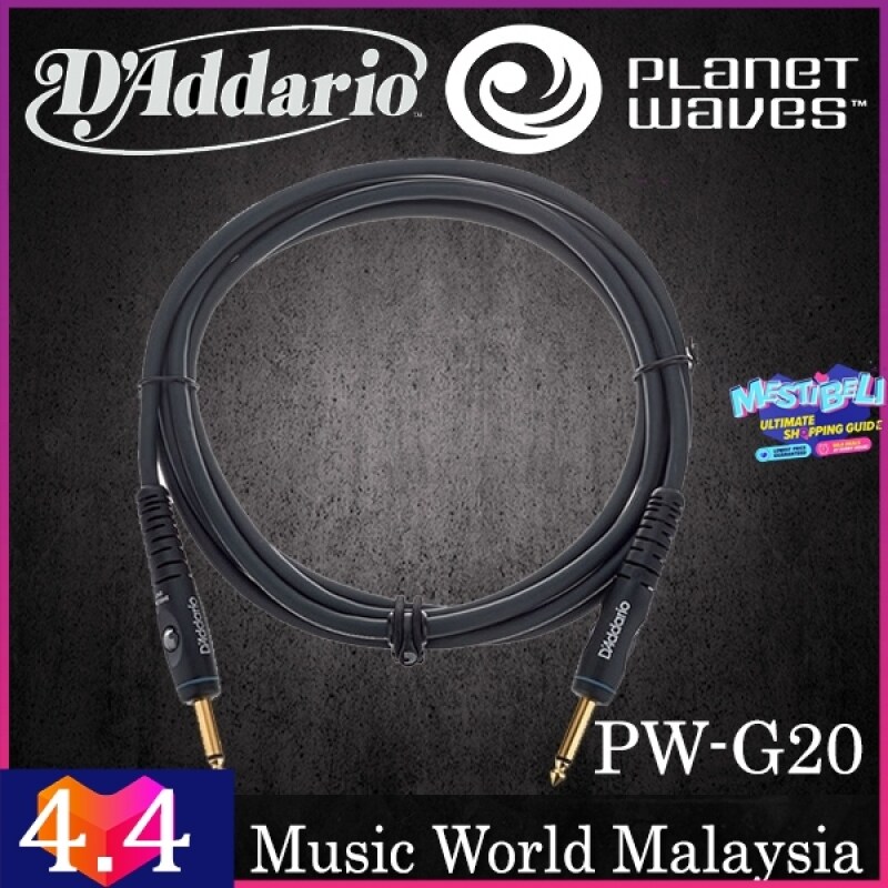 Daddario Planet Waves PW-G20 Custom Series Instrument Cable Keyboard Guitar (6 Meter) Malaysia
