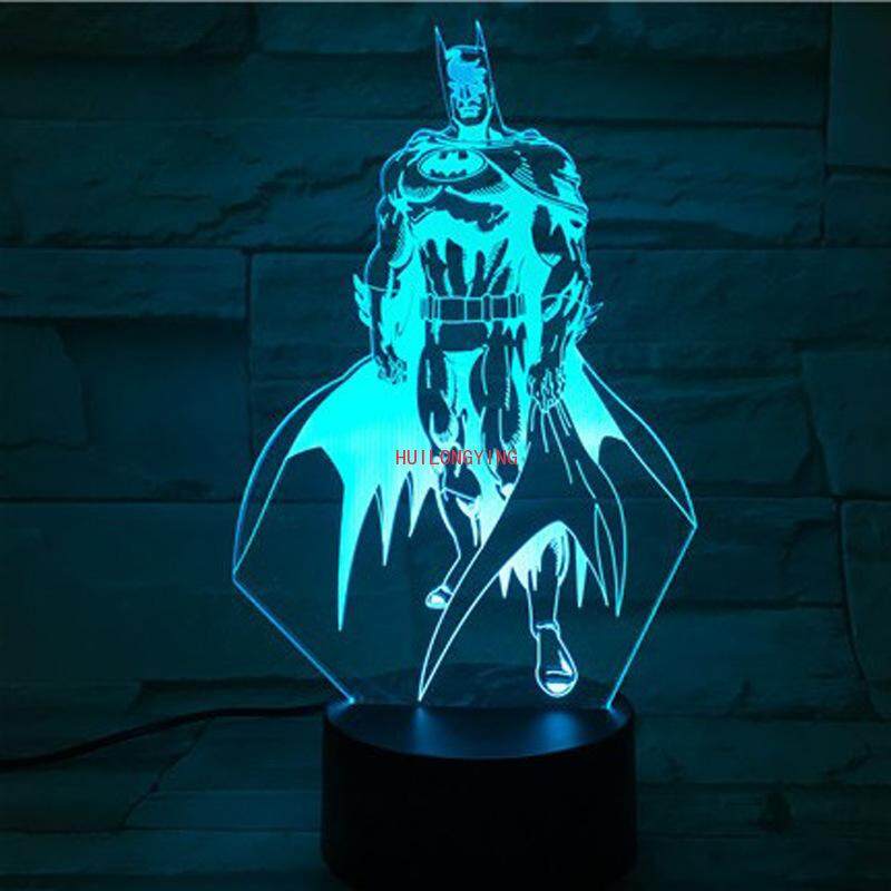 HUILONGYING Batman 3D Đèn Led Bầu Không Khí Đèn Bàn Cảm Ứng Nhiều Màu Sắc Màu Đèn Ngủ