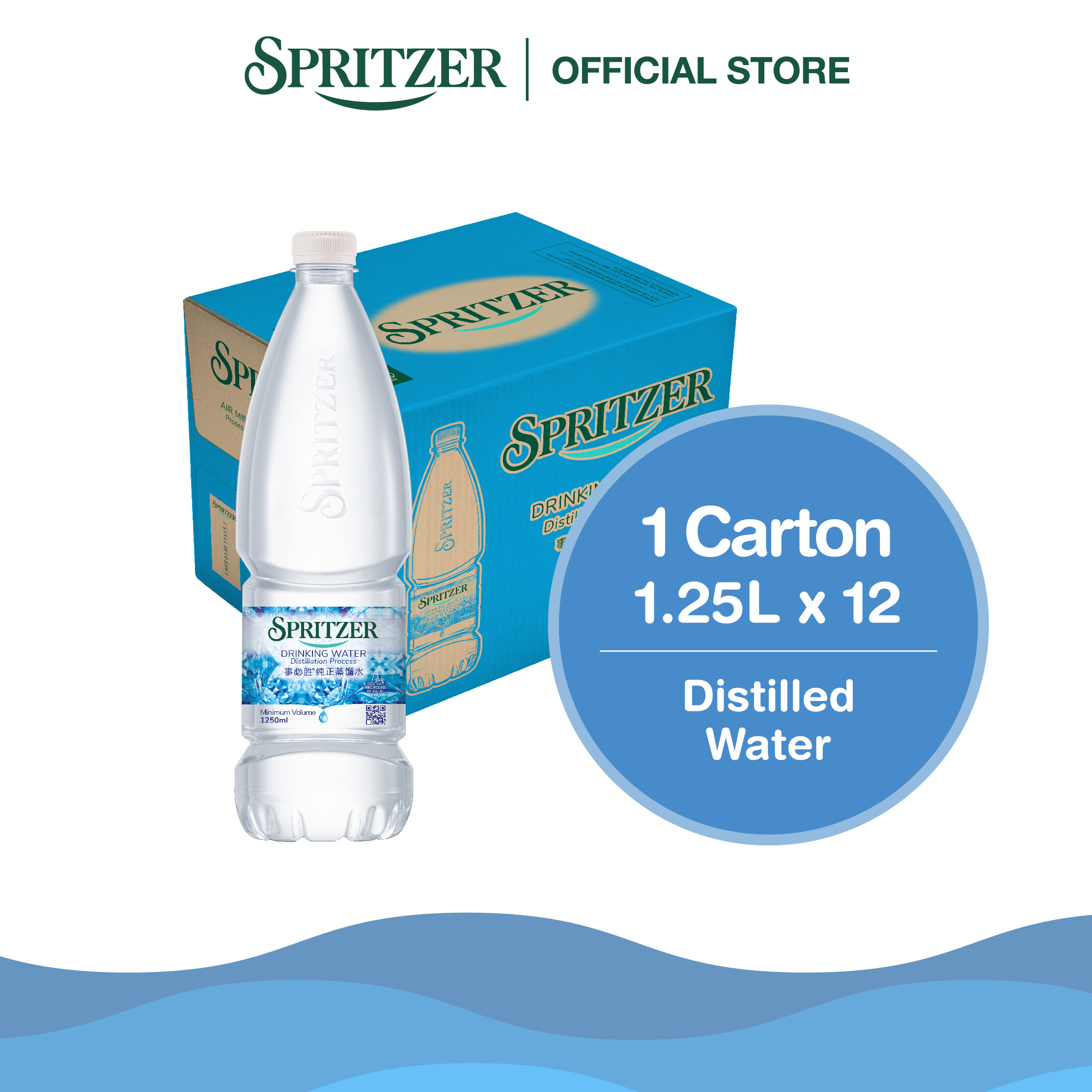 Spritzer Distilled Water (1250ML X 12) | Lazada