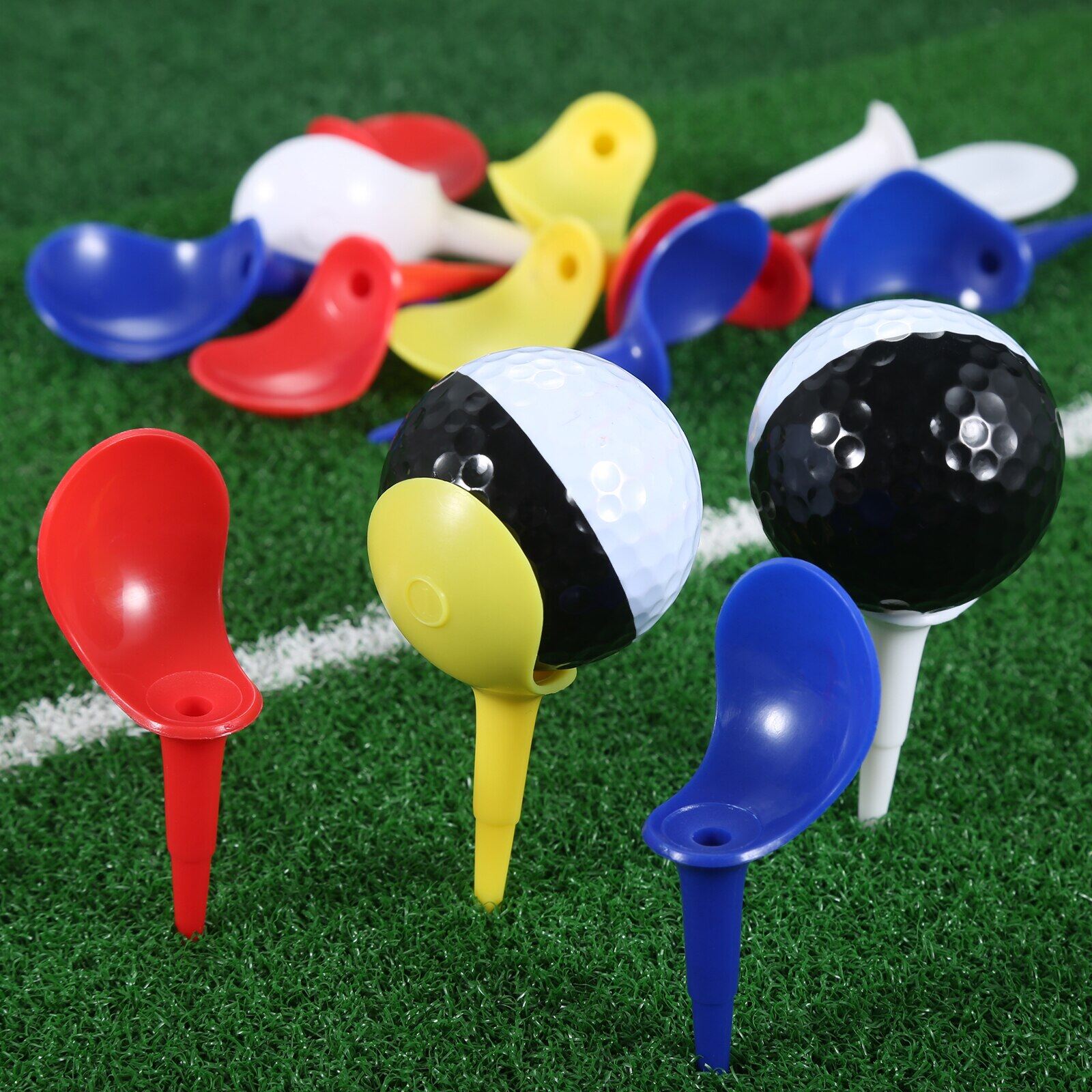30 Pcs 83Mm Plastic Golf Tee Tees Holder Replacement Driving Range Hitting Trainer Club Training Tool Accessories Random Color