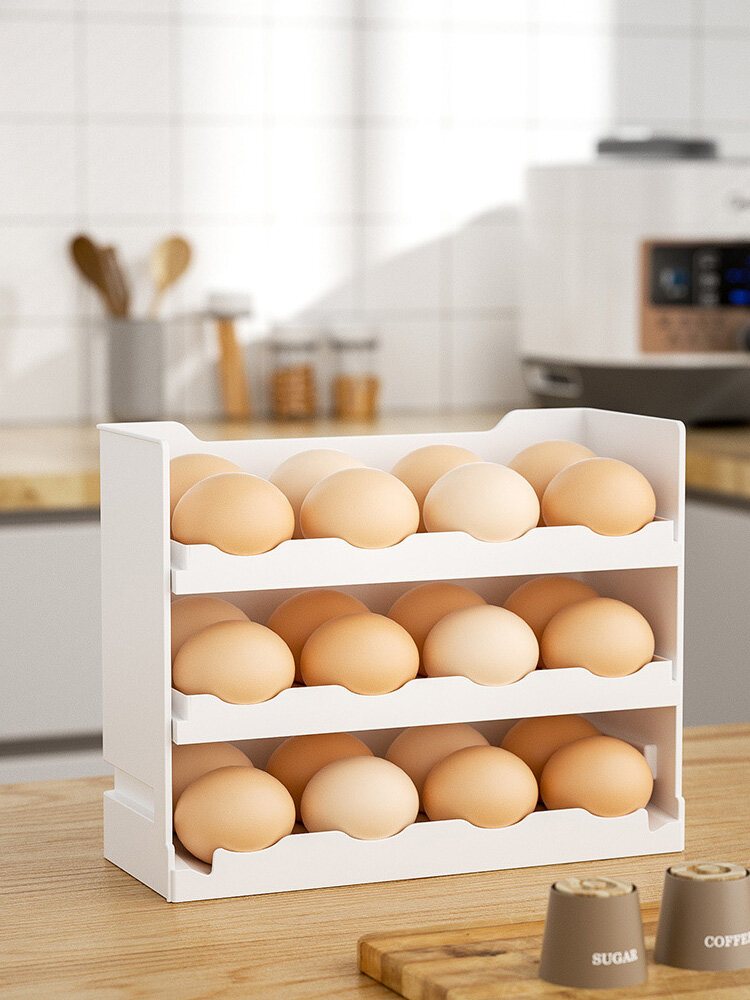 XINLANYASHE egg storage egg box egg storage refrigerator egg box 3 layer egg rack Save space, egg storage containers, 3-layer egg trays, egg shelves, refrigerators, egg holders to keep eggs fresh longer. Prevent bacteria, stackable, egg tray, egg panel, e