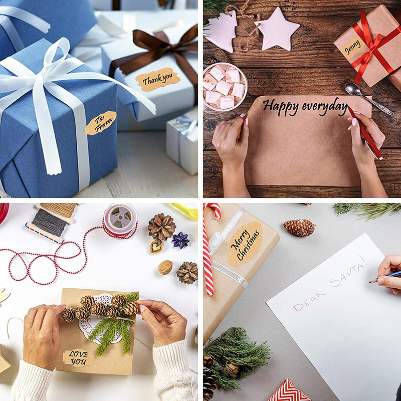 300Pcs/Roll Office Kraft Paper Stickers Food Jar For Classification Label Packaging Baking