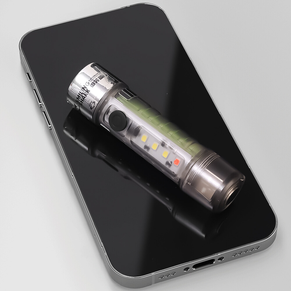 USB Charger Led Mini Strong Light Flashlight Multifunctional Portable Adsorption Hiking Super Bright Flashlight Outdoor Camping Emergency Lighting