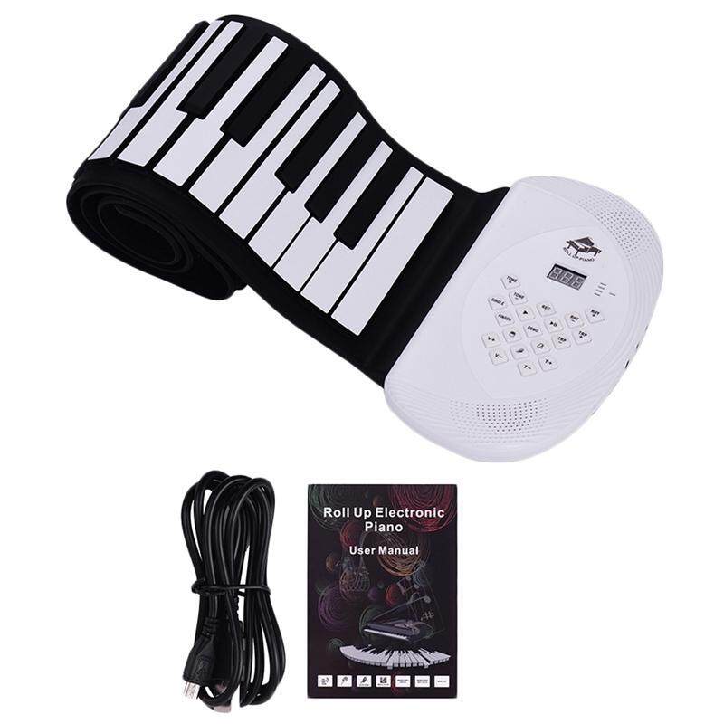 61 Keys MIDI Roll Up Piano Electronic Silicone Keyboard Built-In Stereo Speaker 1200MA Battery Support Record Sustain Functions Malaysia