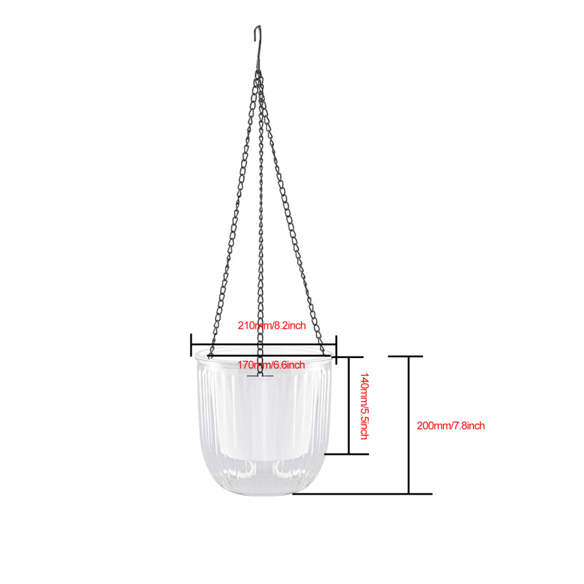 1pc Hanging Flowerpot Self Absorbing Water Hanging Planter Thickened Plastic Planter Hydroponic Soil Cultivation Lazy Flower Pot