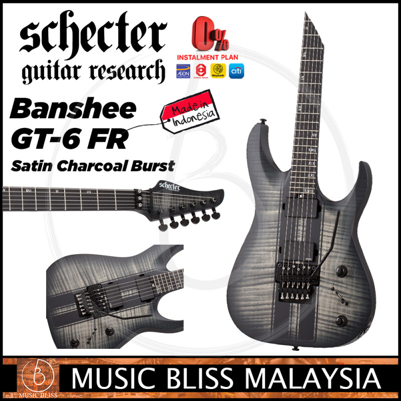 Schecter Banshee GT-6 FR - Satin Charcoal Burst (MII) Malaysia