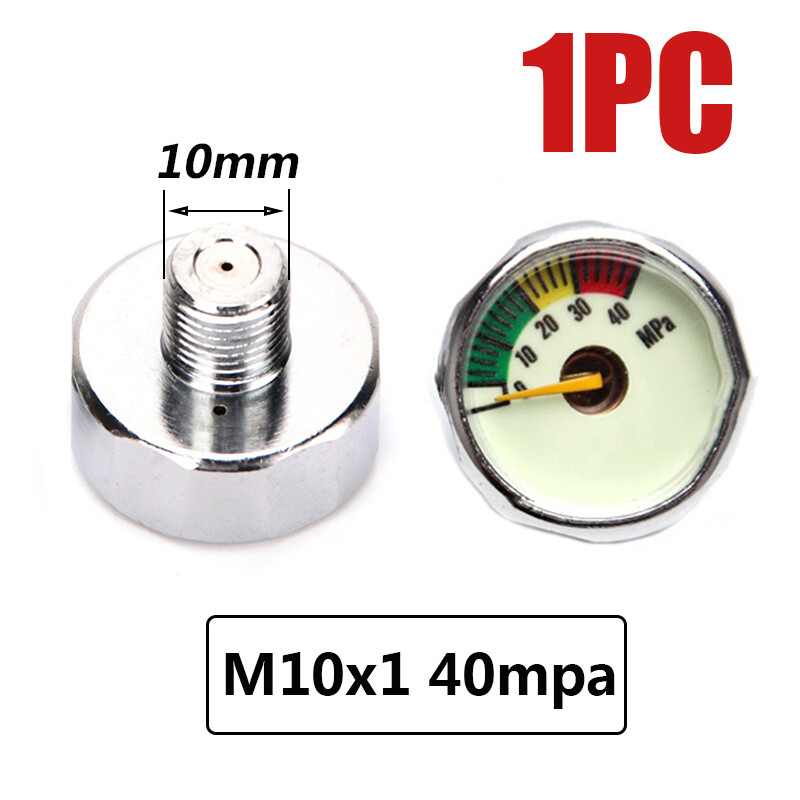 1pc Pump Luminous Mini Air Pressure Gauge 5MPA/10MPA/20MPA/30MPA/35MPA/40MPA 1 Inch M8x1 M10X1Thread Spare Parts