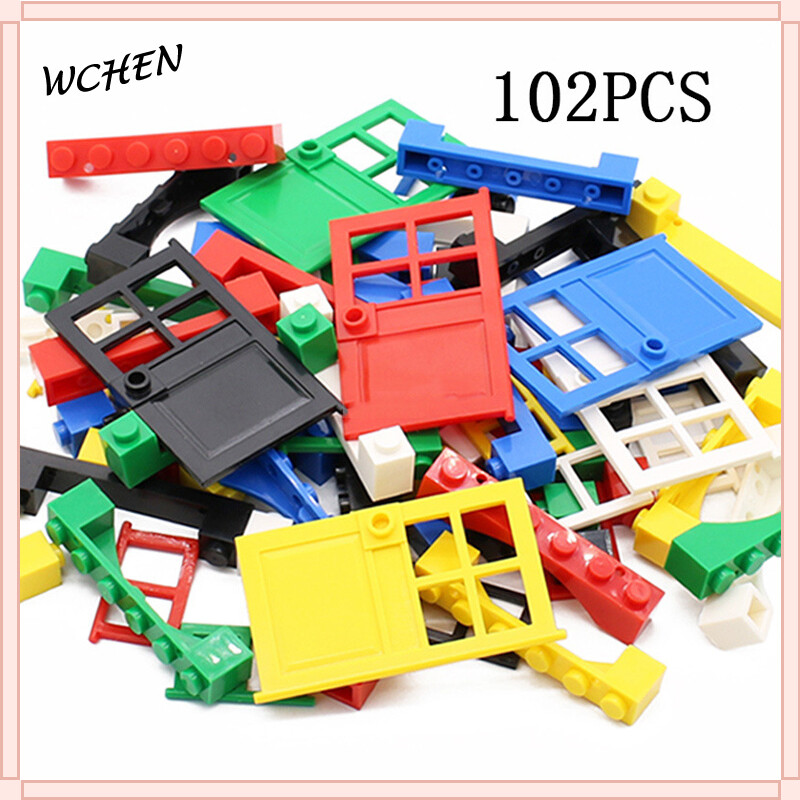 WCHEN Toy House 102PCS door and window building blocks bulk house building blocks compatible building block toys city building creative DIY assembled toys THA2101