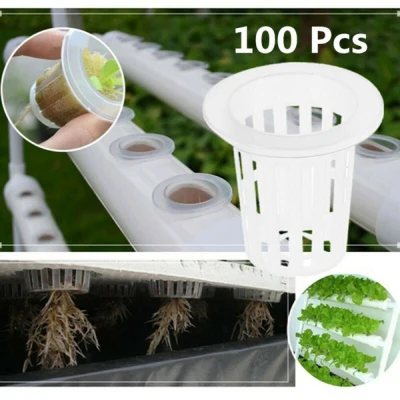 【Special】Toolstar 100pcs Vegetable Net Cup Slotted Mesh Soilless Culture Vegetables Pots Hydroponic Tool
