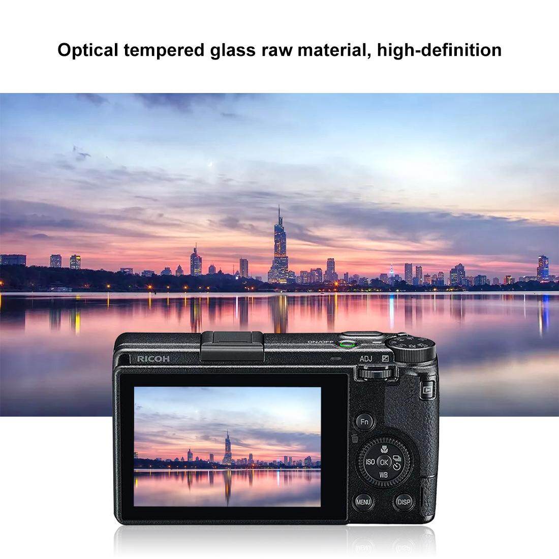 PULUZ 2.5D Curved Edge 9H Surface Hardness Tempered Dust-proof Explosion-proof Glass Screen Protector for Ricoh GR2 GR3
