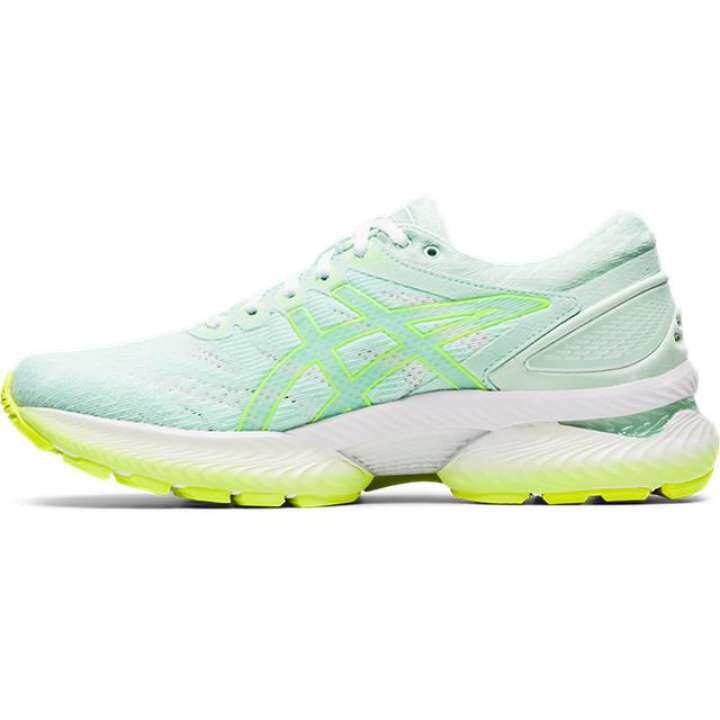 asics green running shoes