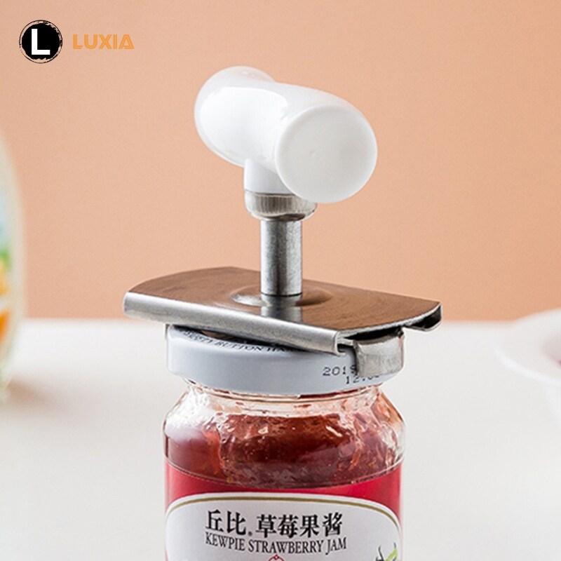 Adjustable Multi-function Bottle Cap Opener Stainless Lids Off Jar Labor-saving Screw Can for Gadget