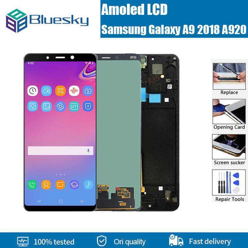Bluesky a920 100% original for samsung galaxy a9 2018 a920 a920f lcd display touch screen digitizer assembly for a9 star pro lcd screen