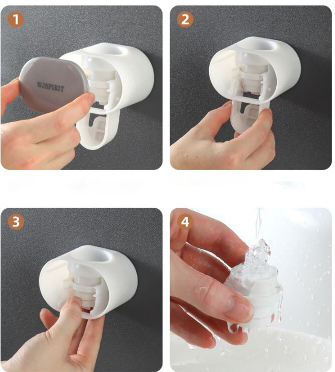 Dụng Cụ Lấy Kem Đánh Răng Gắn Tường Cho Phòng Tắm Tự Động Với Dụng Cụ Nặn Kem Đánh Răng Siêu Dính Phụ Kiện Phòng Tắm