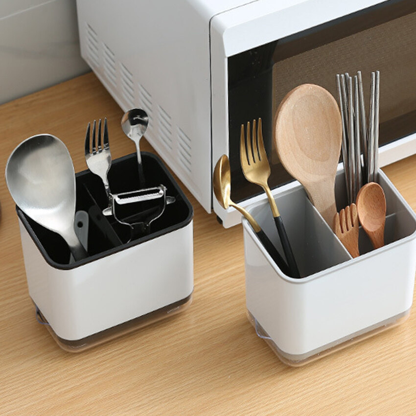 Shelf Holder Multi-Functional Draining Chopsticks Cage Household Chopsticks Cage Chopsticks Tube Kitchen Tableware Spoon Storage Box Chopsticks