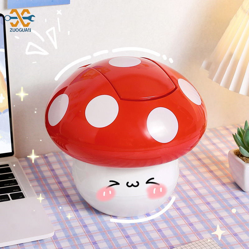 Kitchen trash can, shaking head, desktop paper basket, multifunctional household storage bin, car mounted cute desktop trash can