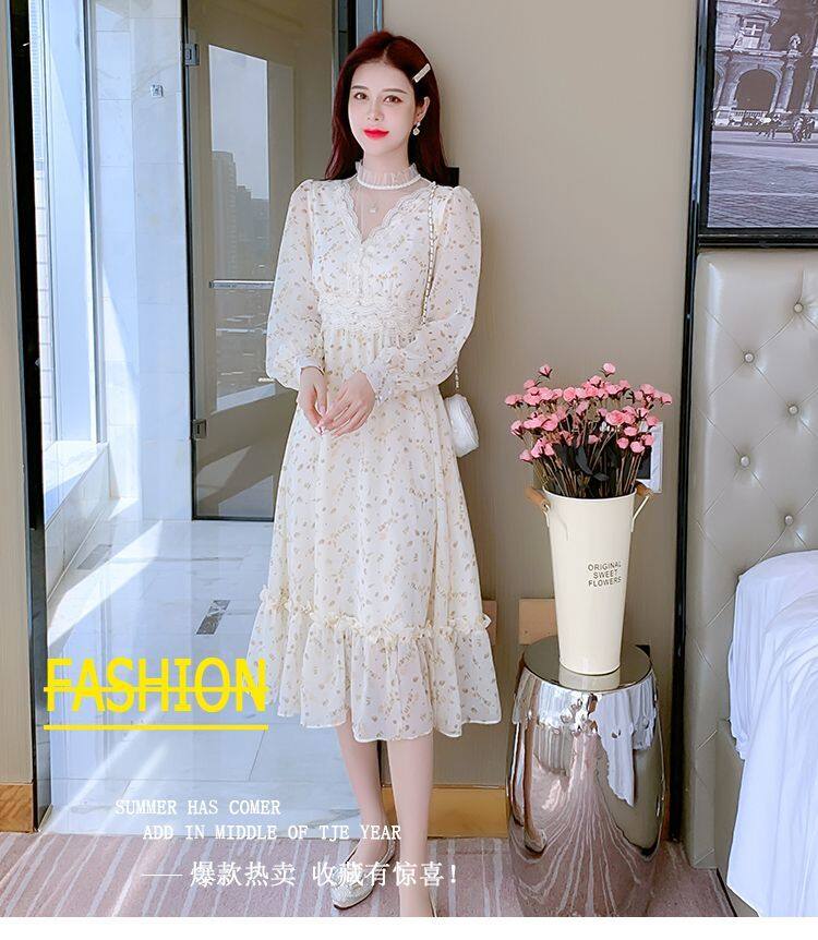 2022 New Fashion Spring And Summer Sexy Floral Chiffon Dress