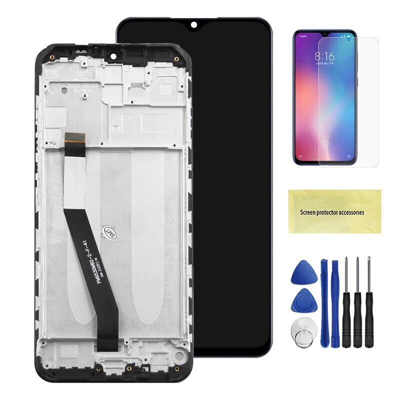Original 6.53'' redmi 9 display screen with frame, for suitable for xiaomi redmi 9a 9c m2006c3mg lcd display touch screen digitizer assembly