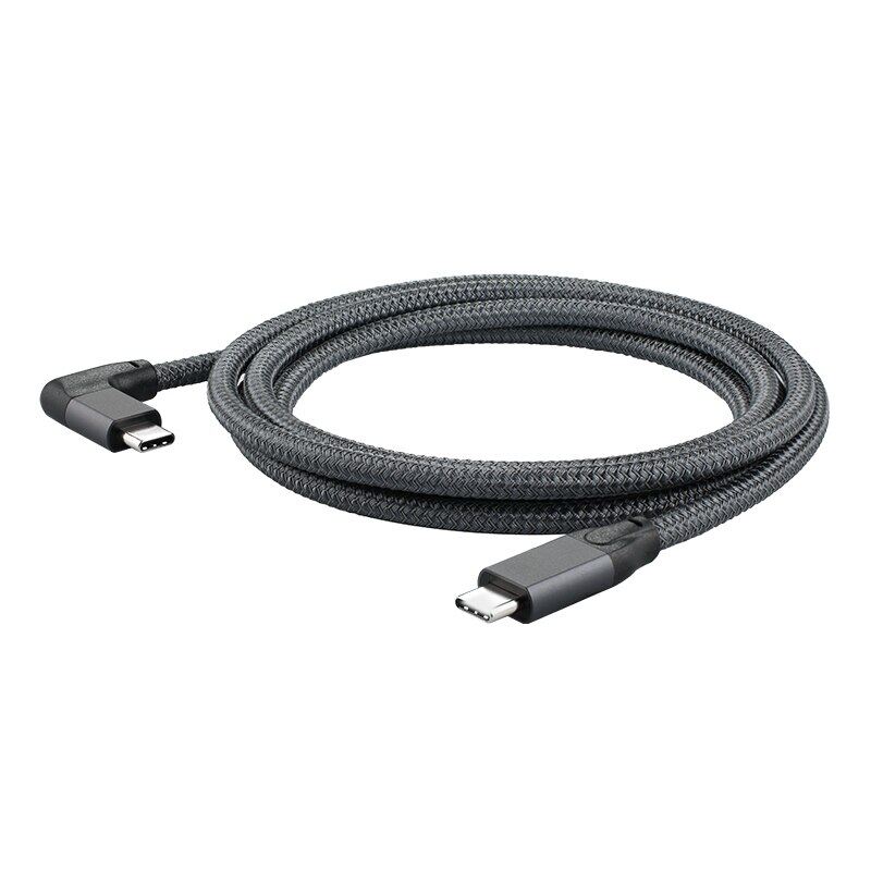 Ult-unite right angle type c cables usb-c to usb-c usb 3.1 gen 2 type-c male to male with e-mark full-featured data cable 1.5m