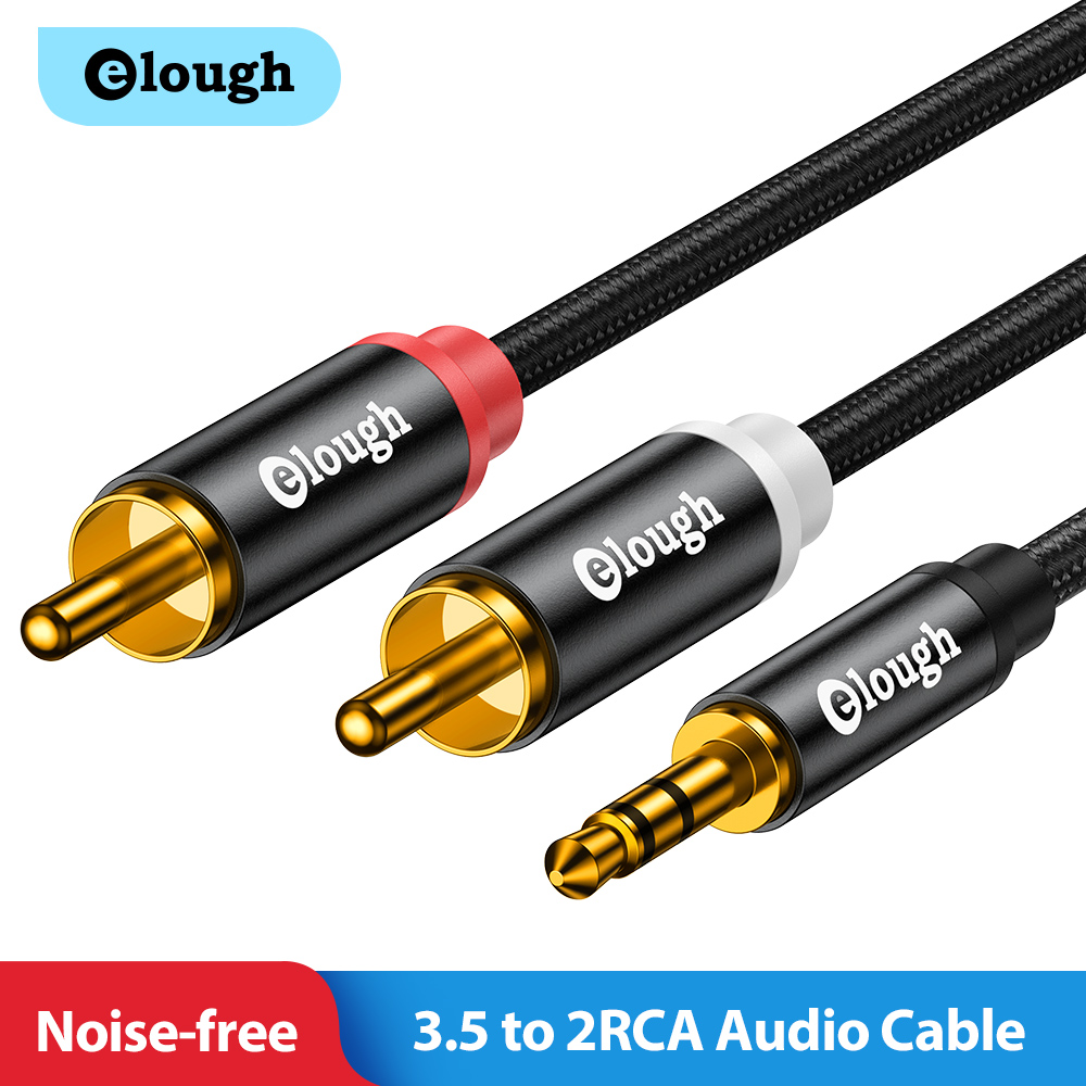 5 Meter 3.5mm Male To 2 RCA Male Audio Adapter Cable Stereo Aux Cord Gold Plated